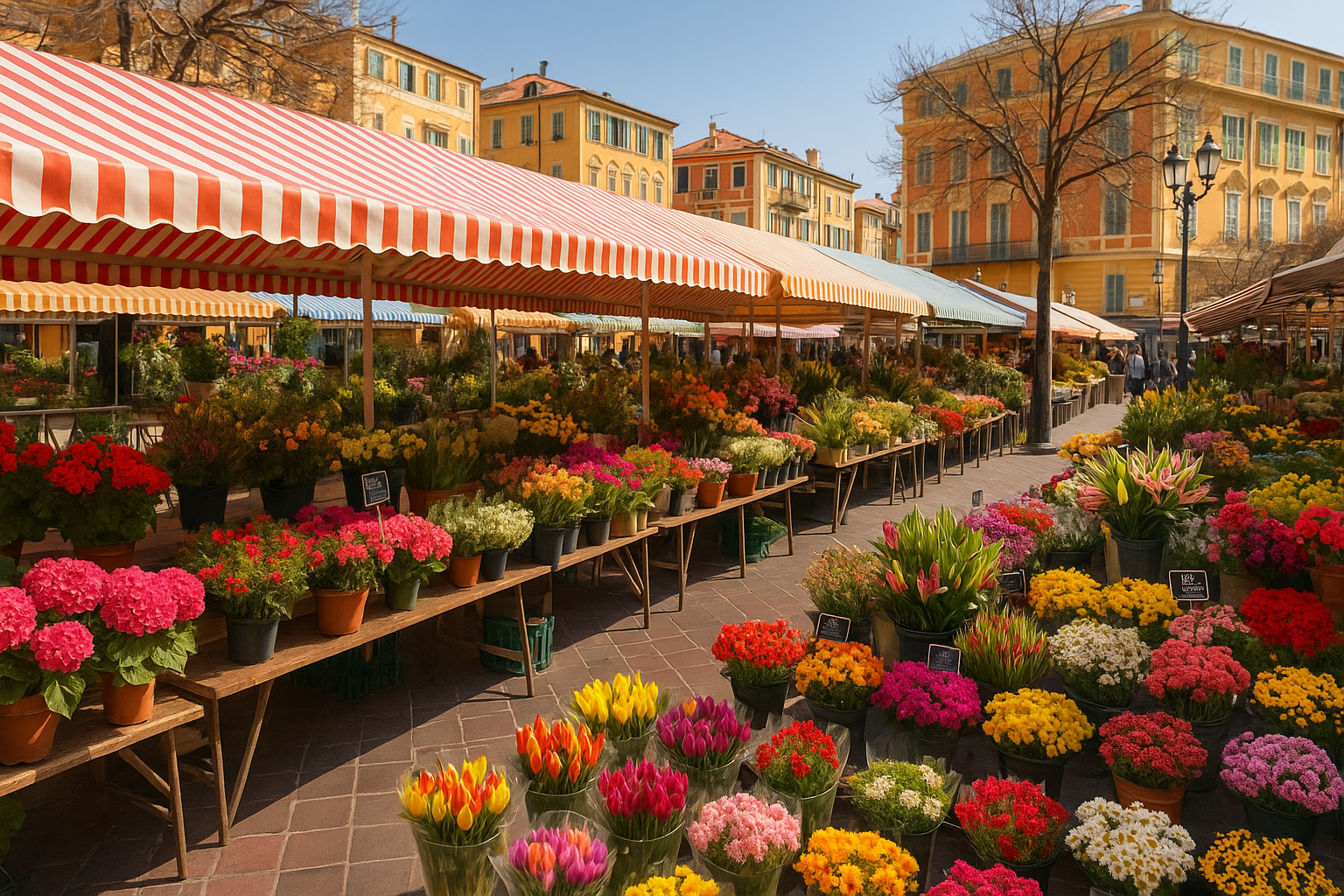 Marché aux fleurs du cours Saleya à Nice