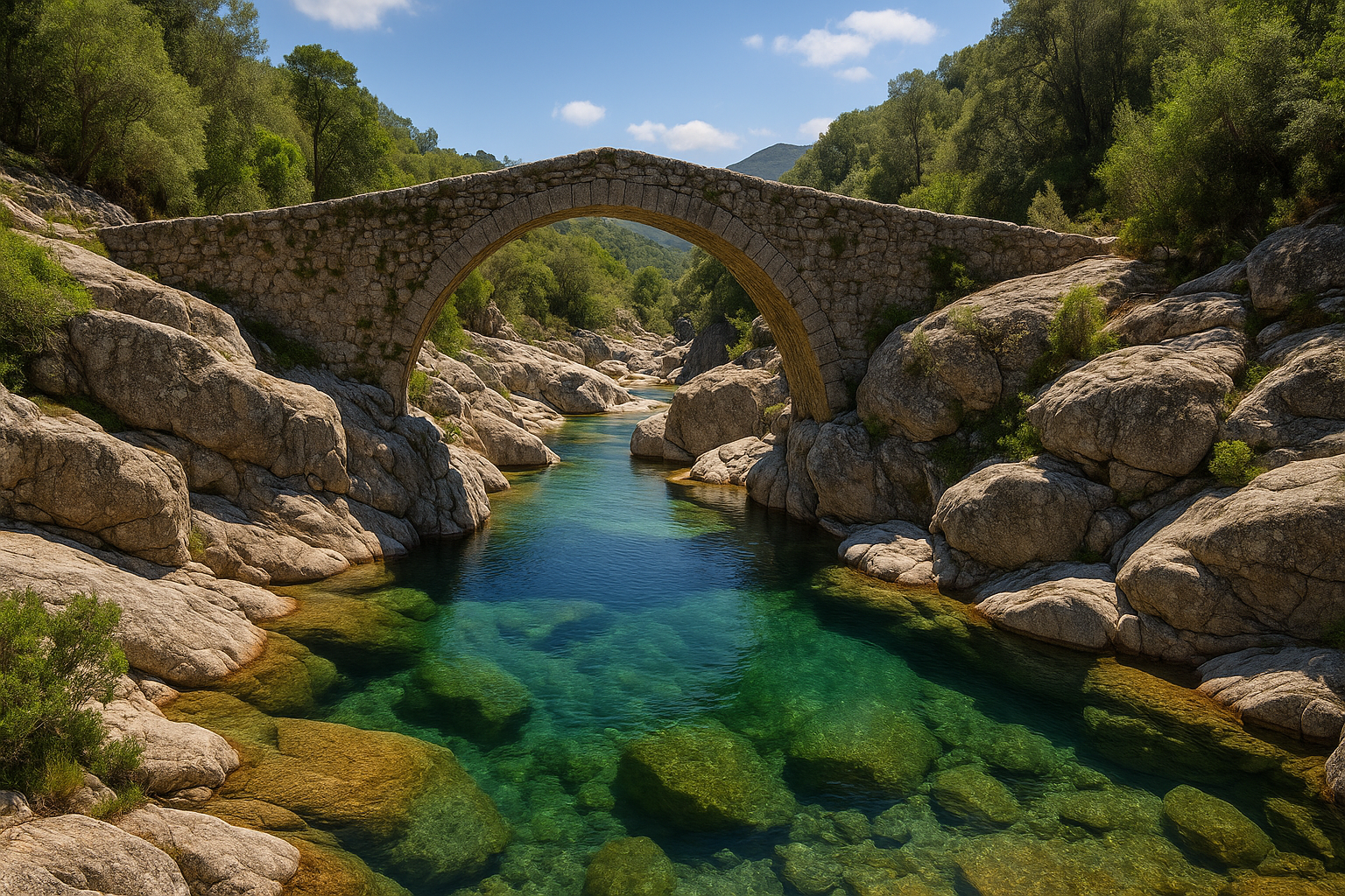 Pont de Fiumicelli et piscines naturelles