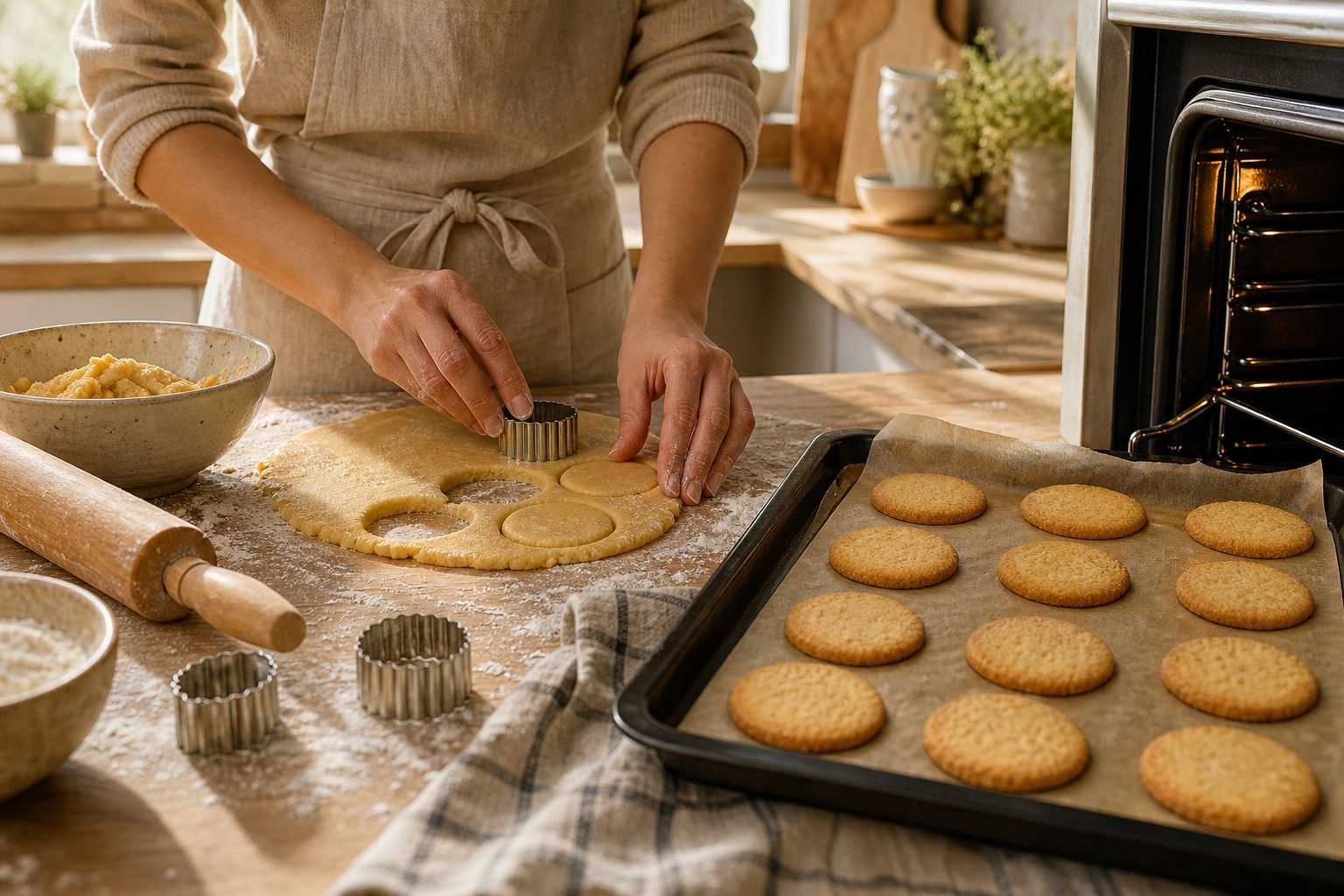 Préparation rapide&nbsp;: former, découper et cuire les biscuits