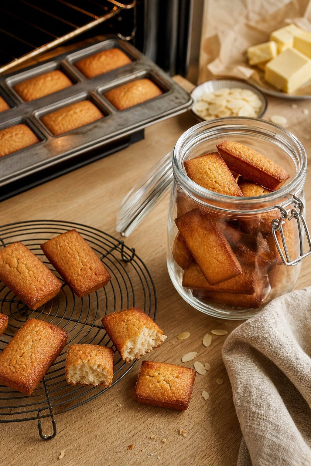 Cuisson, moules et conservation des financiers