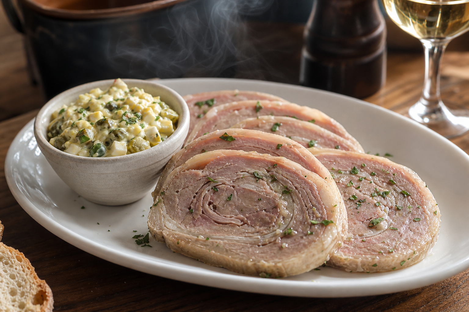 La recette de Tête de veau à la sauce gribiche se prépare en douceur