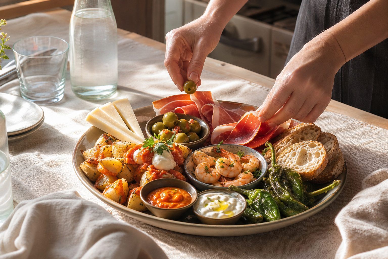 Comment composer et servir une assiette de tapas à la maison