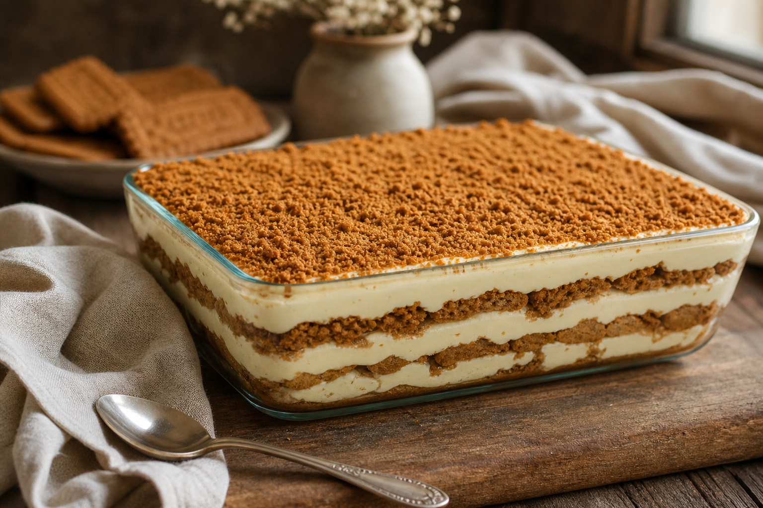 Ce tiramisu spéculoos sans café garde toute sa douceur