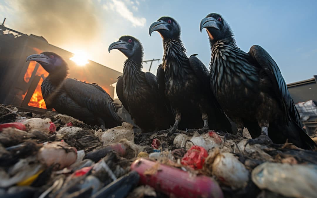Phénomène étonnant : les vautours s’adonnent massivement à la consommation de détritus plastiques