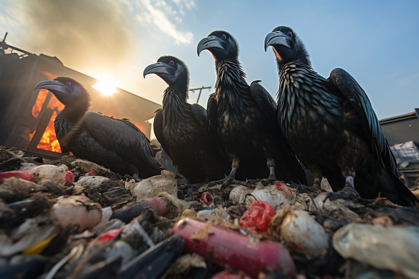 Phénomène étonnant : les vautours s’adonnent massivement à la consommation de détritus plastiques